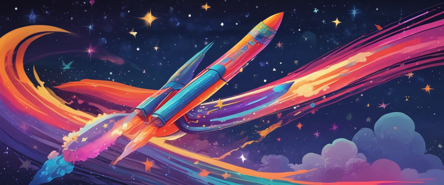 Illustration d'un lapin blanc avec un chapeau de magicien et une baguette magique, entouré d'étoiles et de paillettes magiques